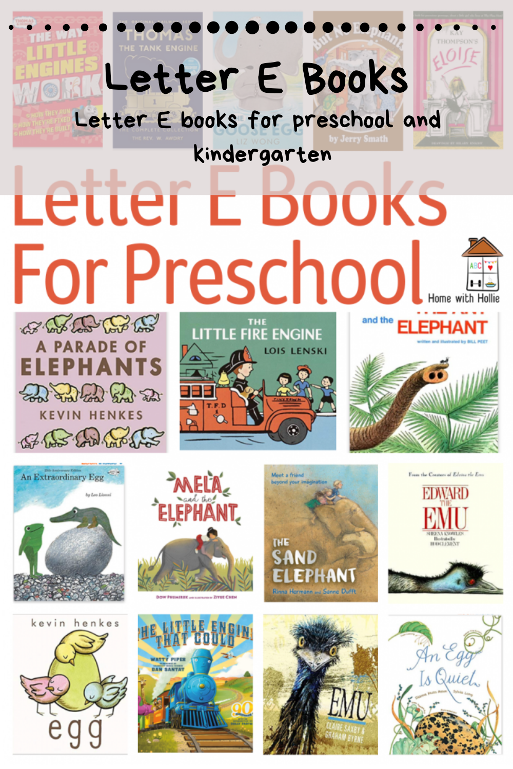 Letter E Books for Preschool Book List - Home With Hollie
