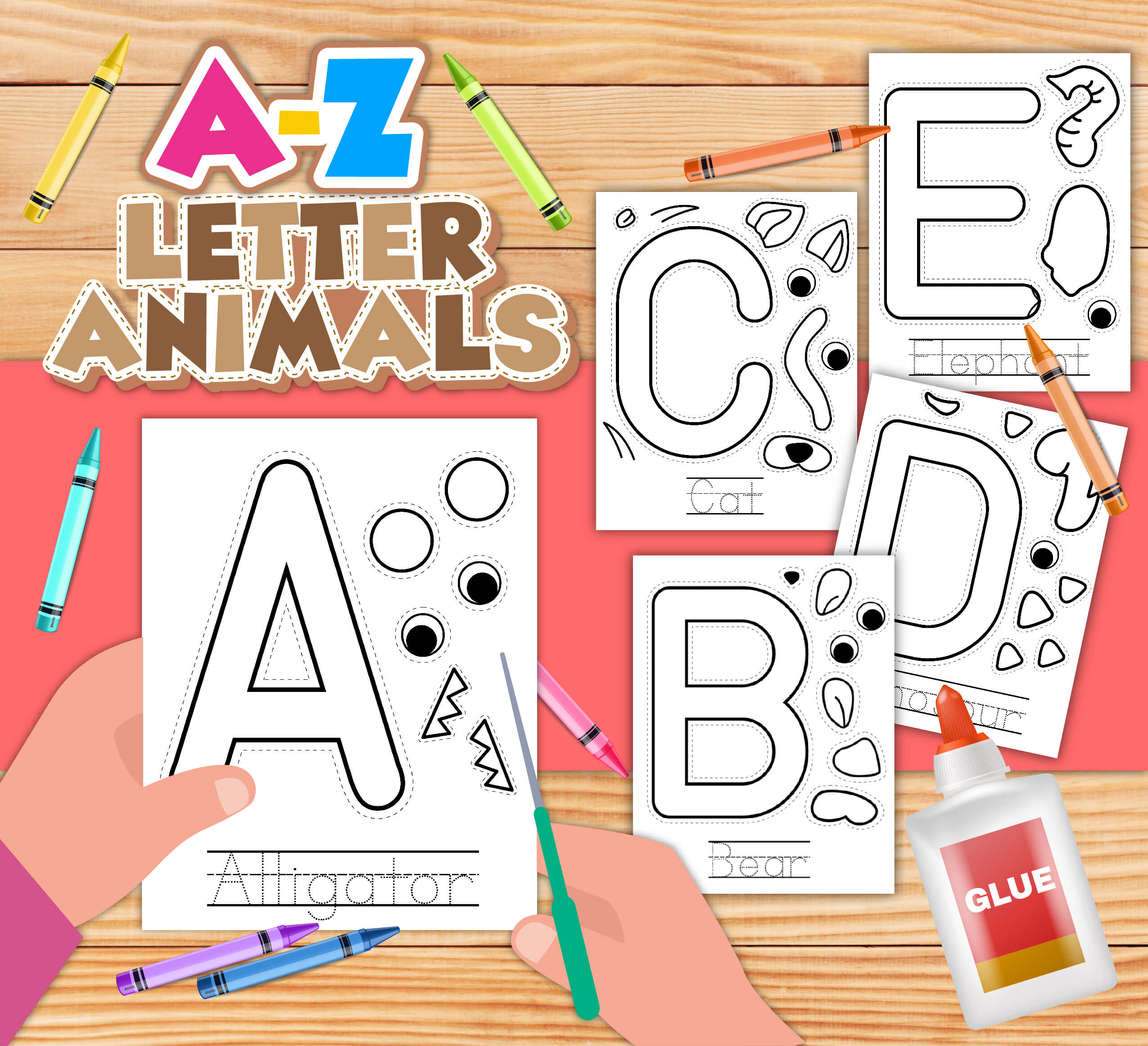 Animal Letter Crafts - Home With Hollie