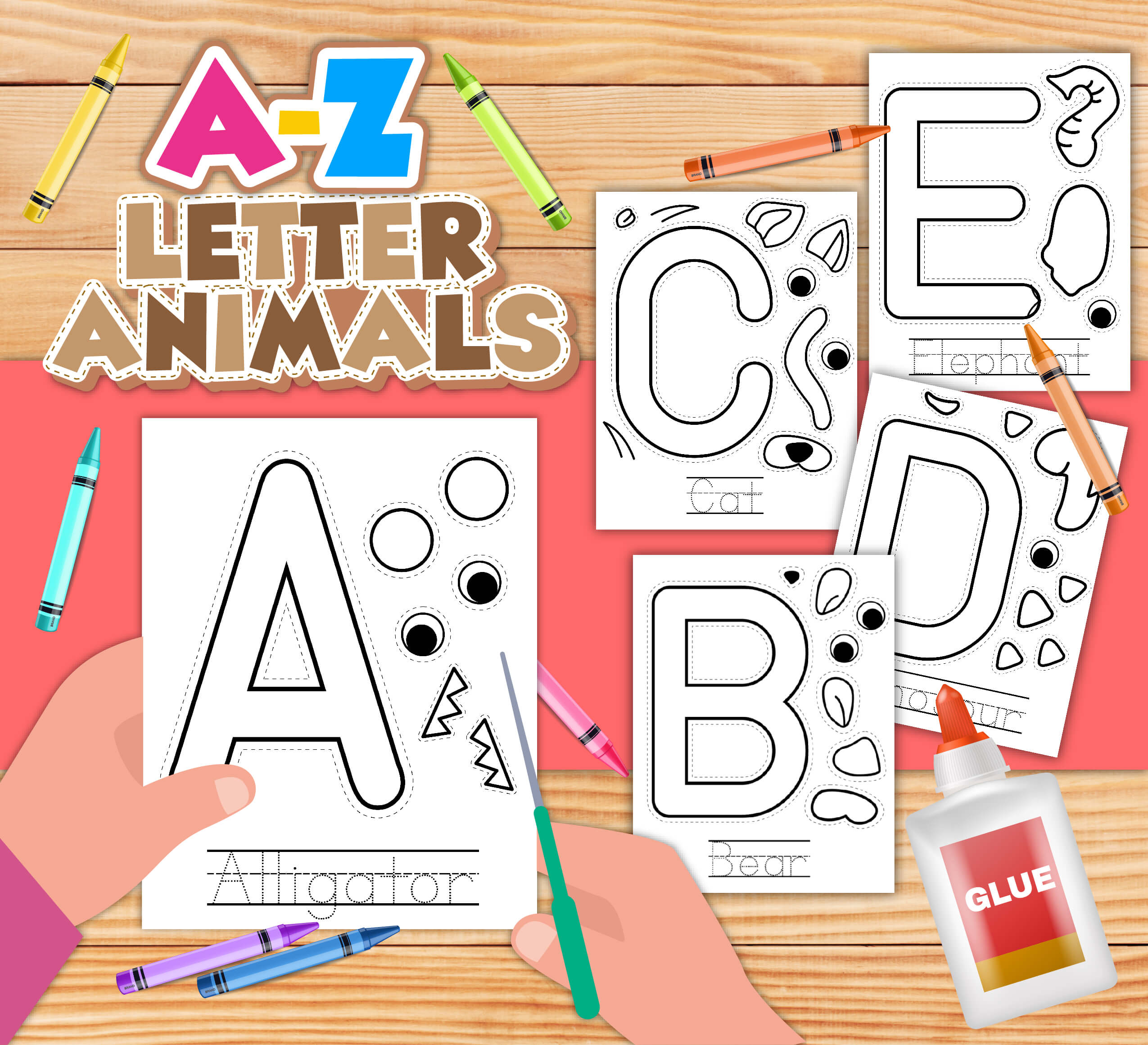 Animal Letter Crafts - Home With Hollie Animal Letter Crafts - Home With Hollie