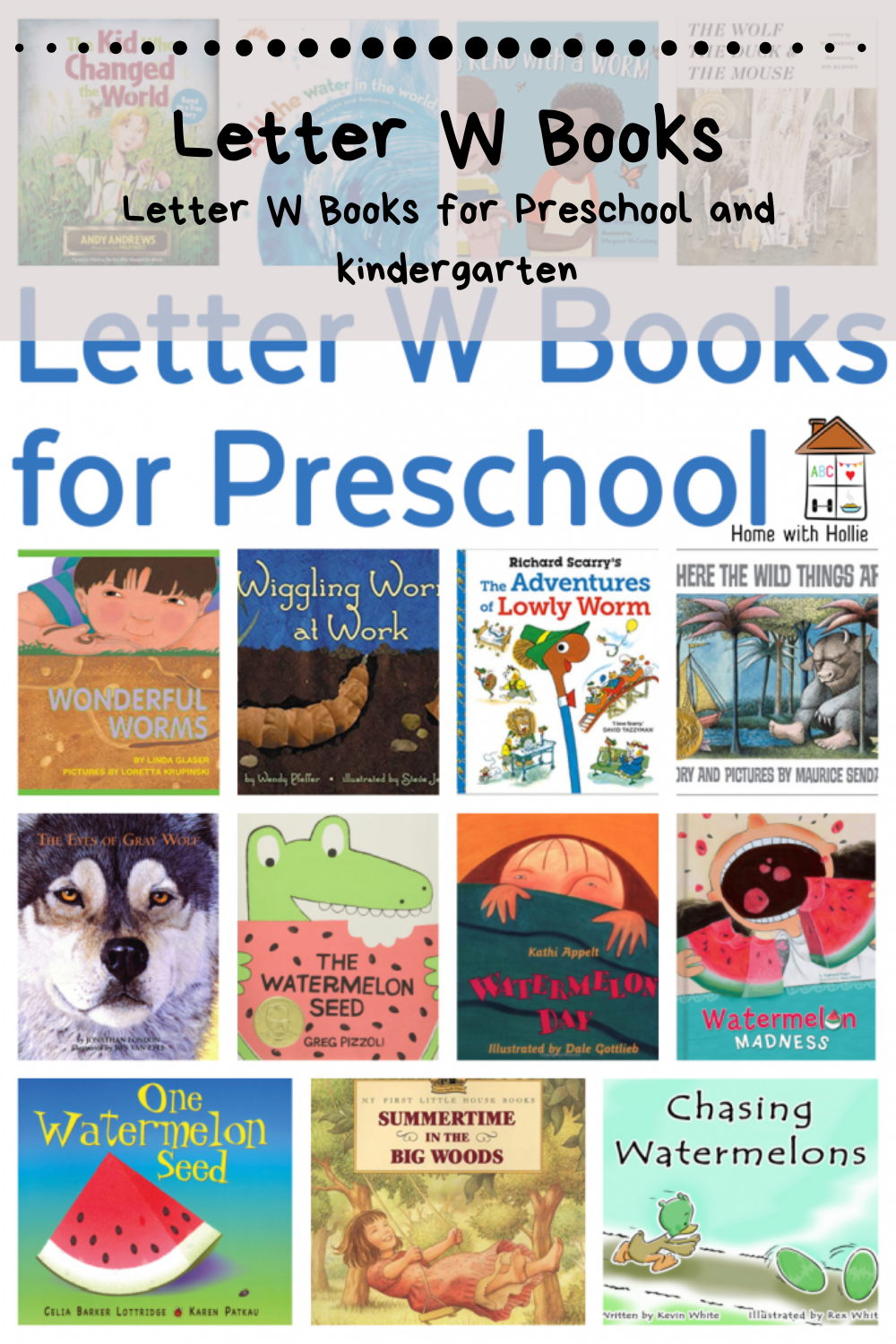 Letter W Books for Preschool. Letter W Picture Books.